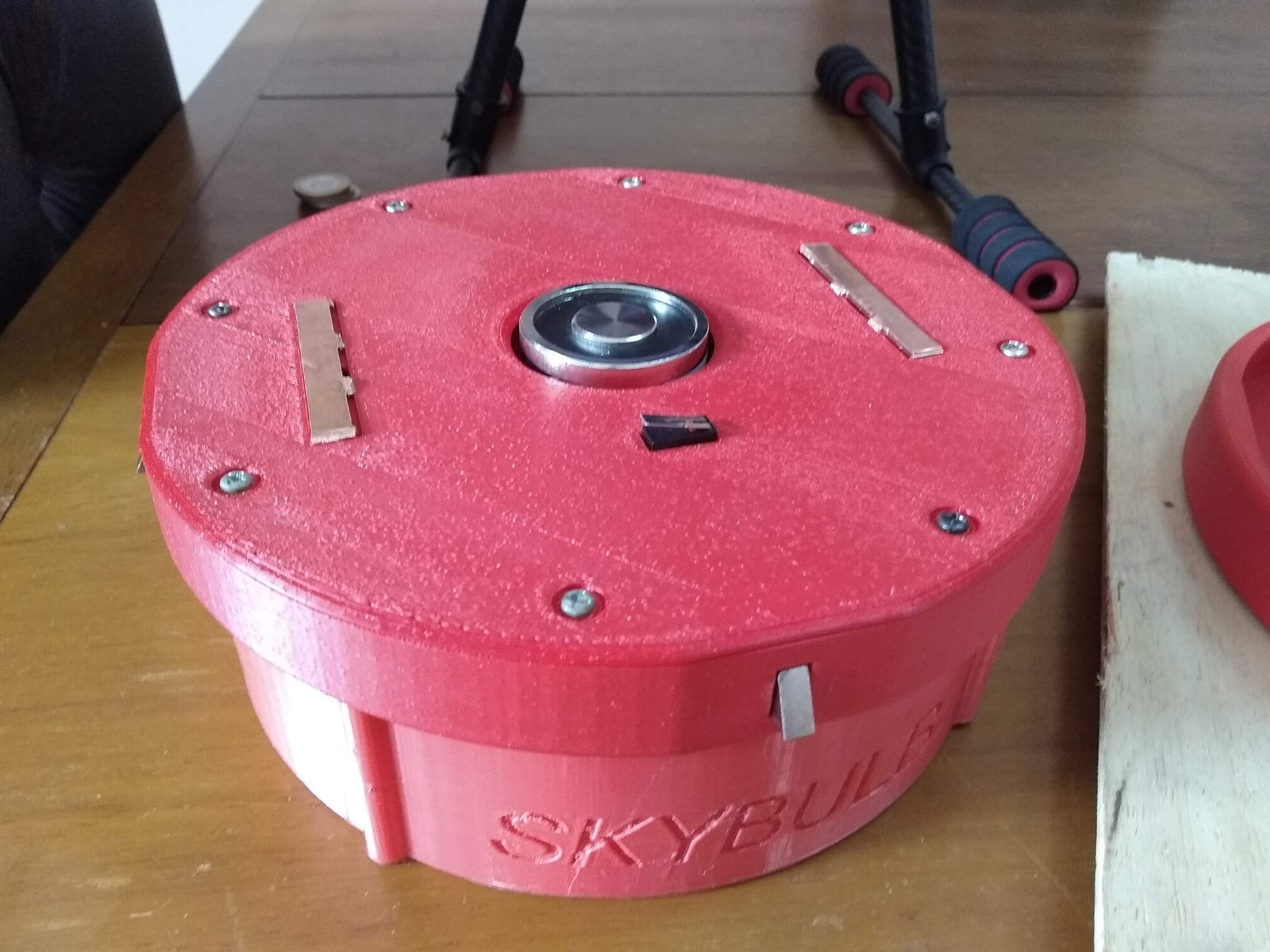 Assembled red SkyBulb housing